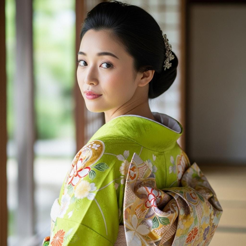 見返り着物美人