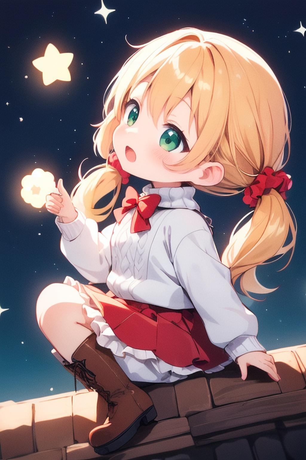 屋根の上の茉莉花ちゃん