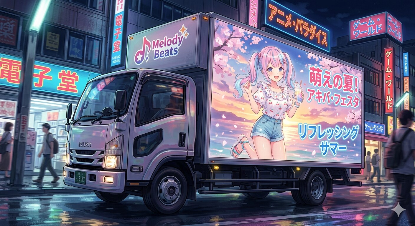 秋葉原を走るアドトラック