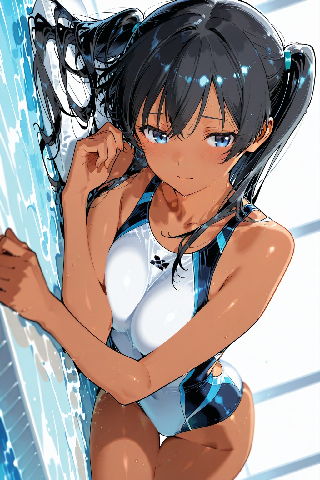 褐色競泳水着ちゃん