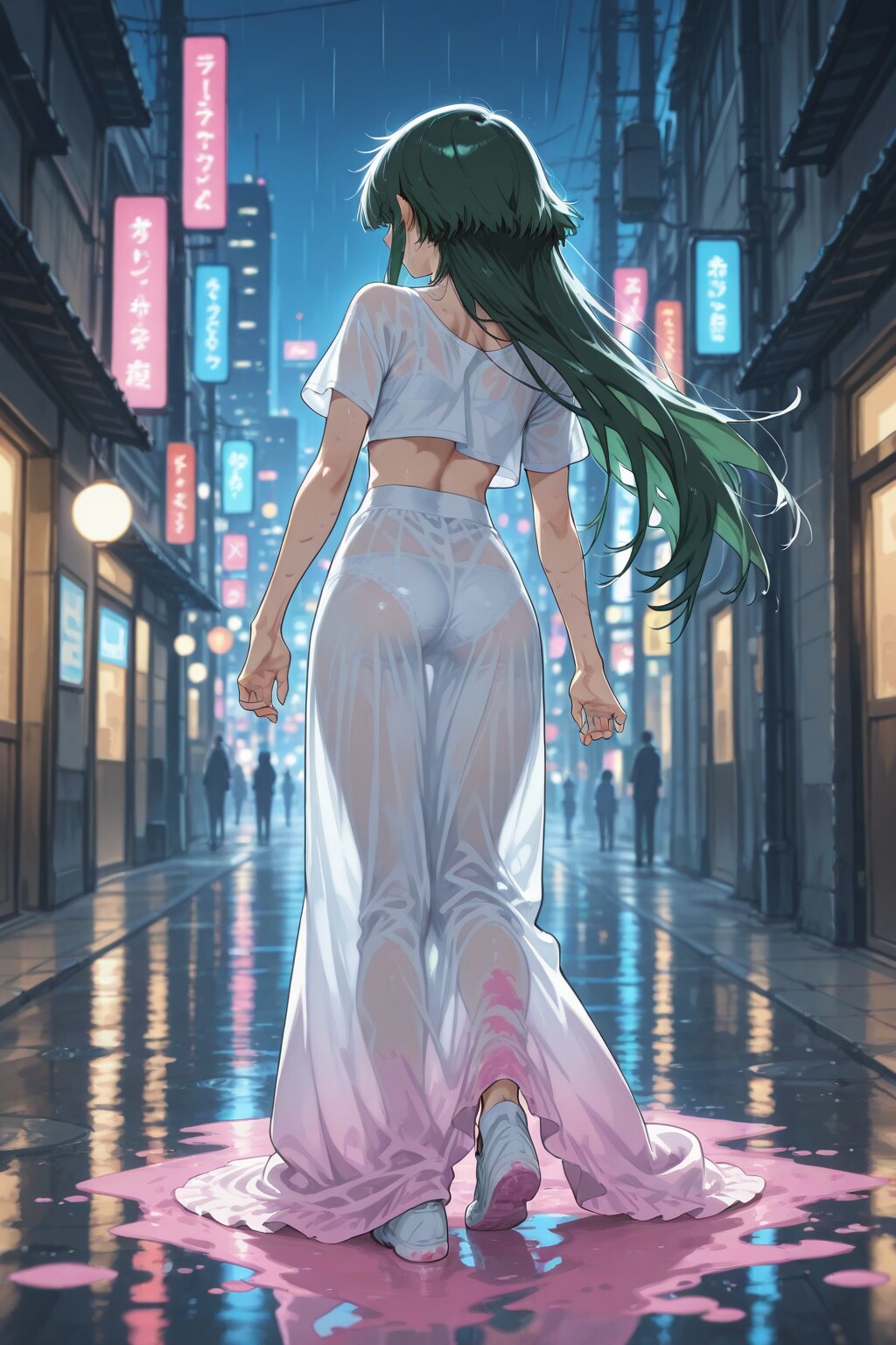 雨に洗い流されるスカート
