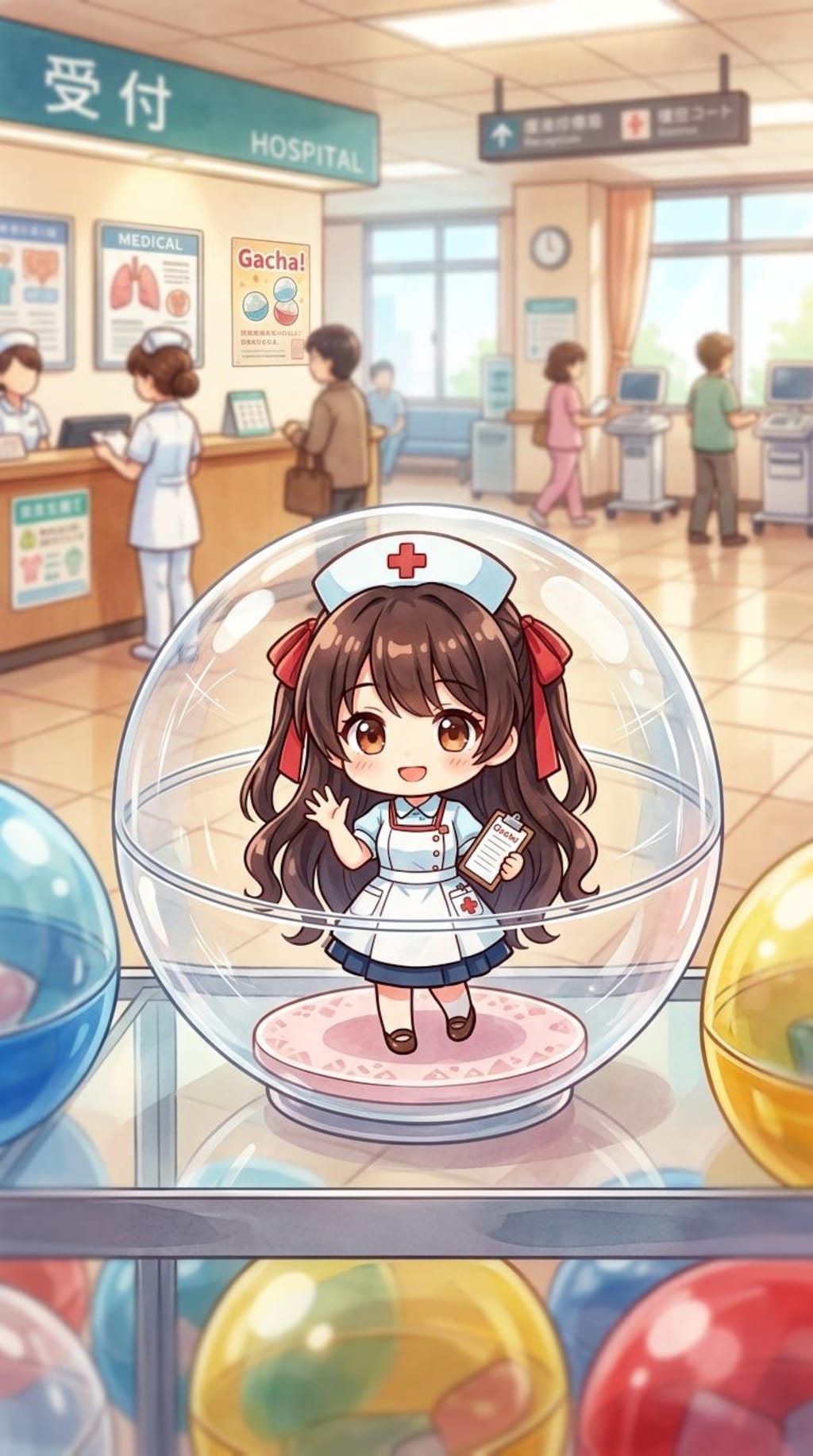 ナース服姿のAQUAちゃんをカプセルに入れたよ