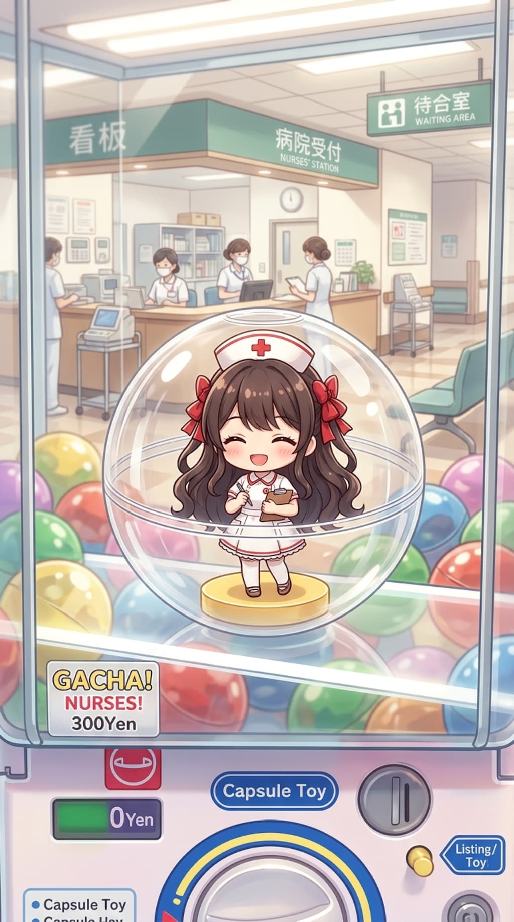 ナース服姿のAQUAちゃんをカプセルに入れたよ