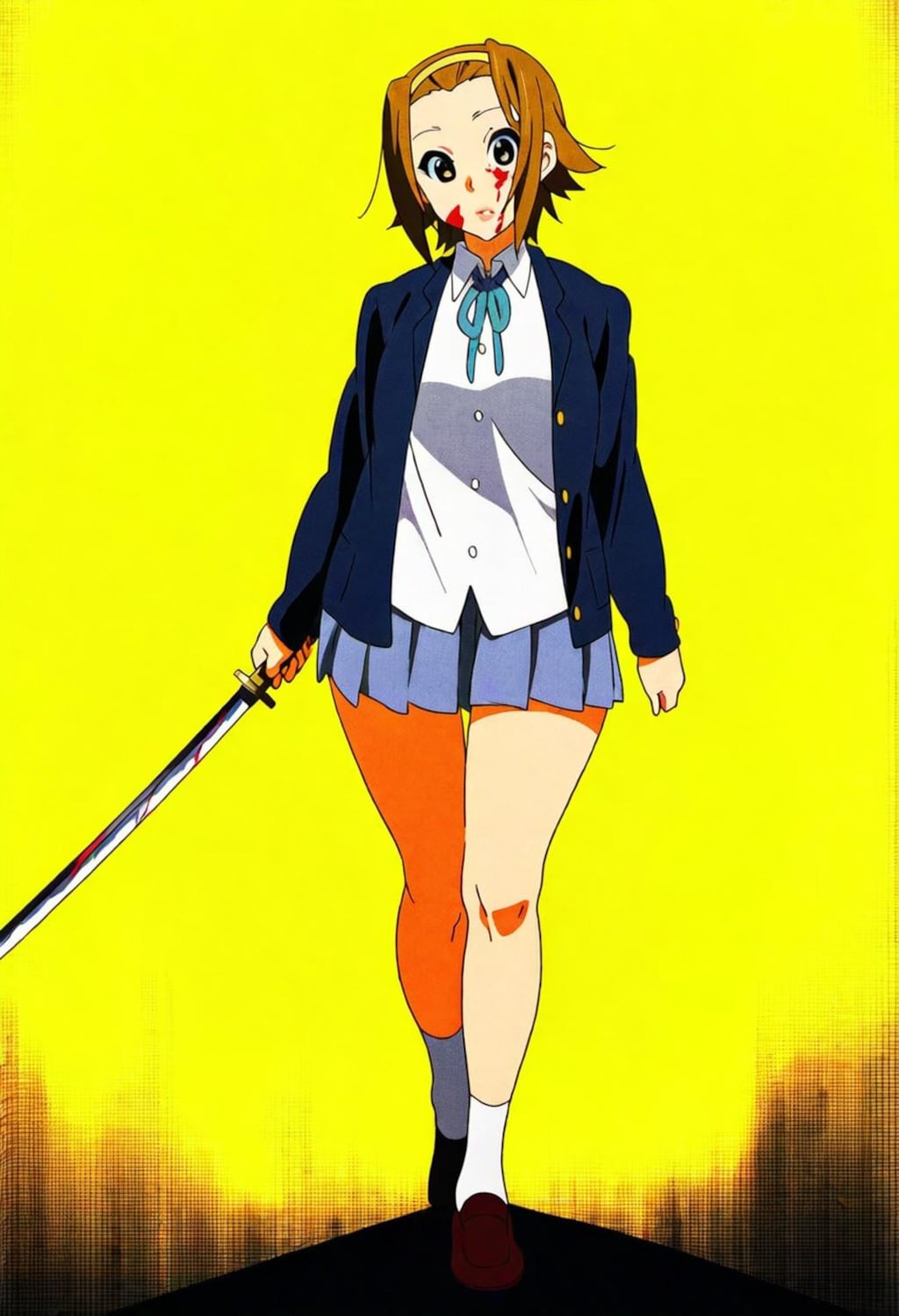 制服コスプレ黄色テーマ人妻