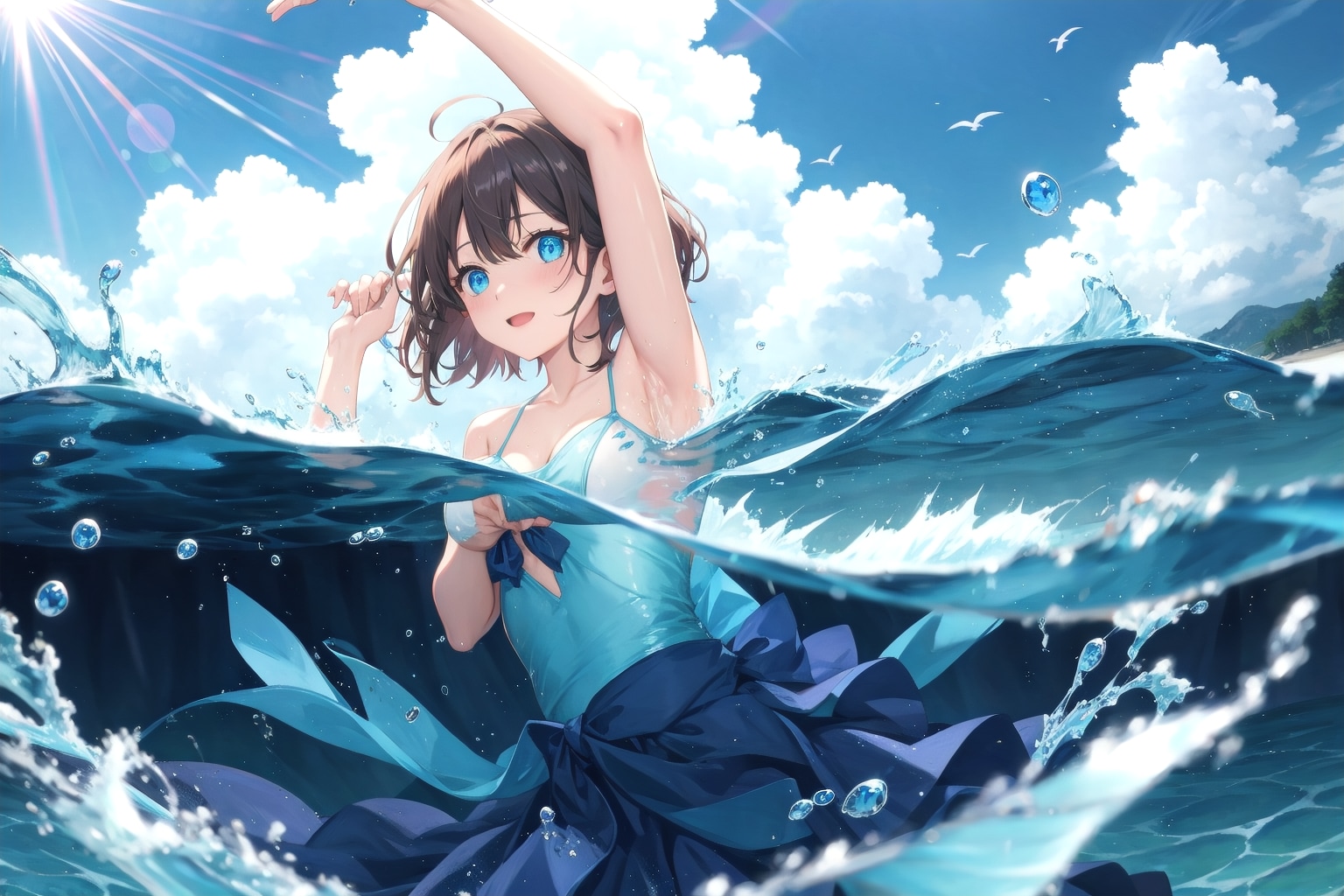 泳ぐ少女