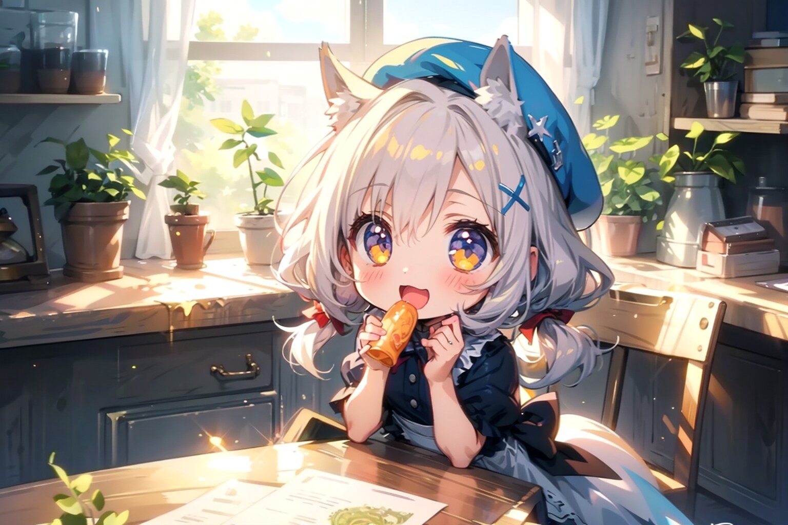 ウマ耳、ウマ尻尾ちびちゃん。