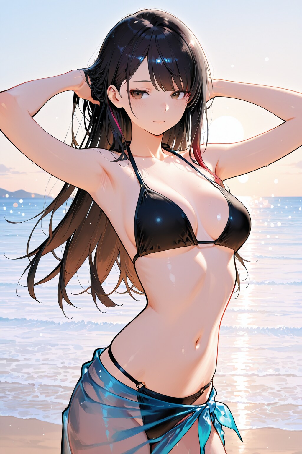 黒トライアングルビキニ①
