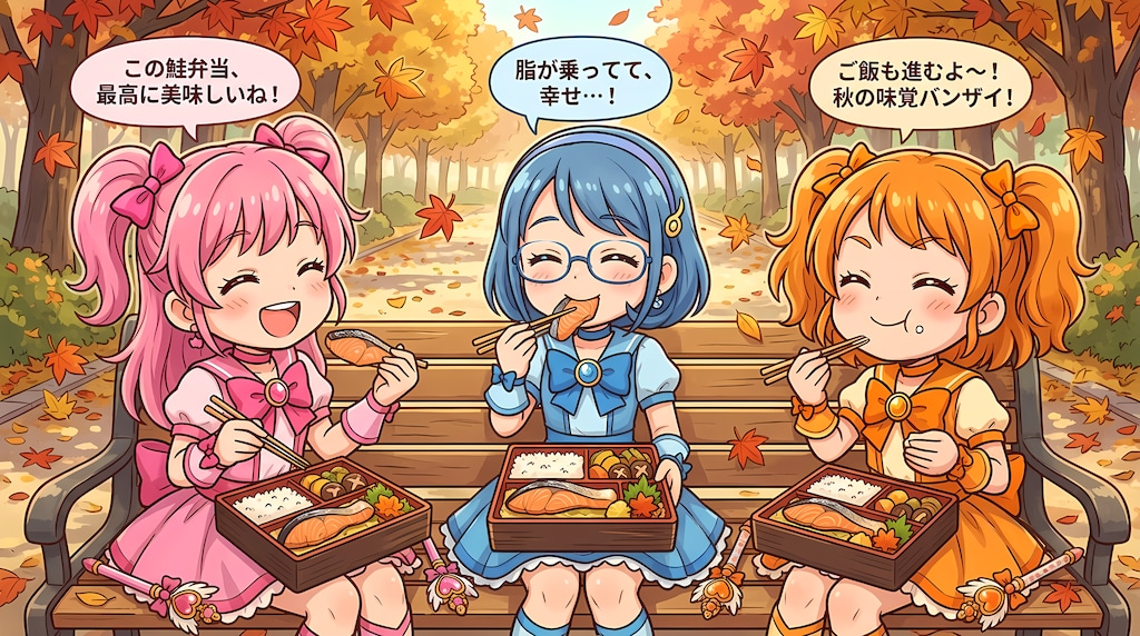 【襲来！秋の味覚！】魔法少女ｘ秋鮭弁当