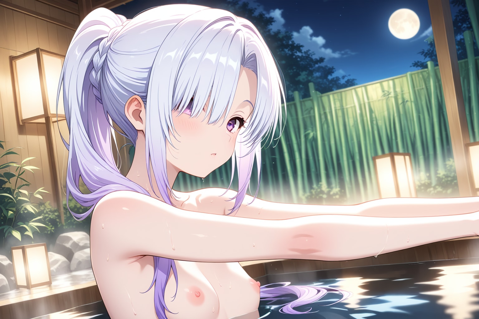 メカクレ薄紫髪ちゃん55『企画名：GO風呂』