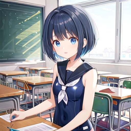 スク水セーラー服少女