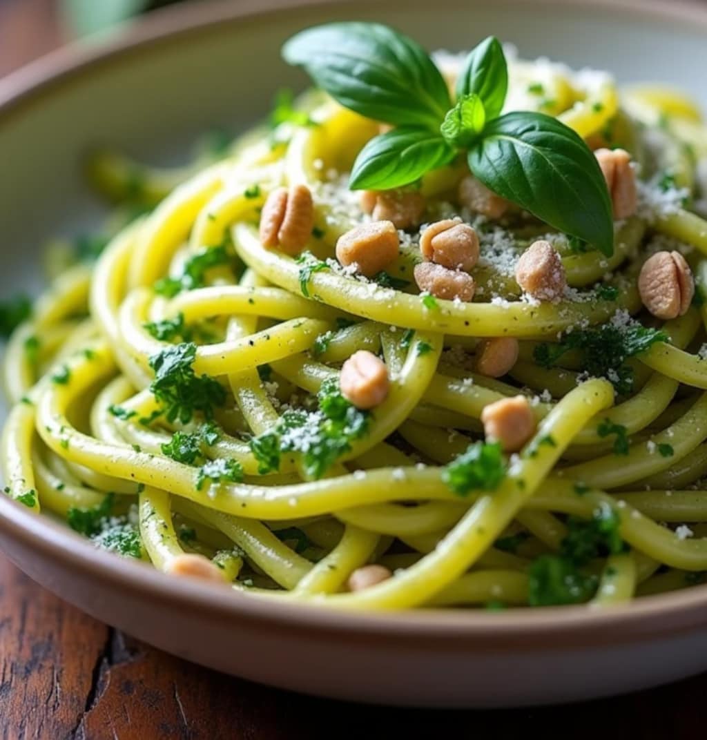 魚料理とバシルパスタ