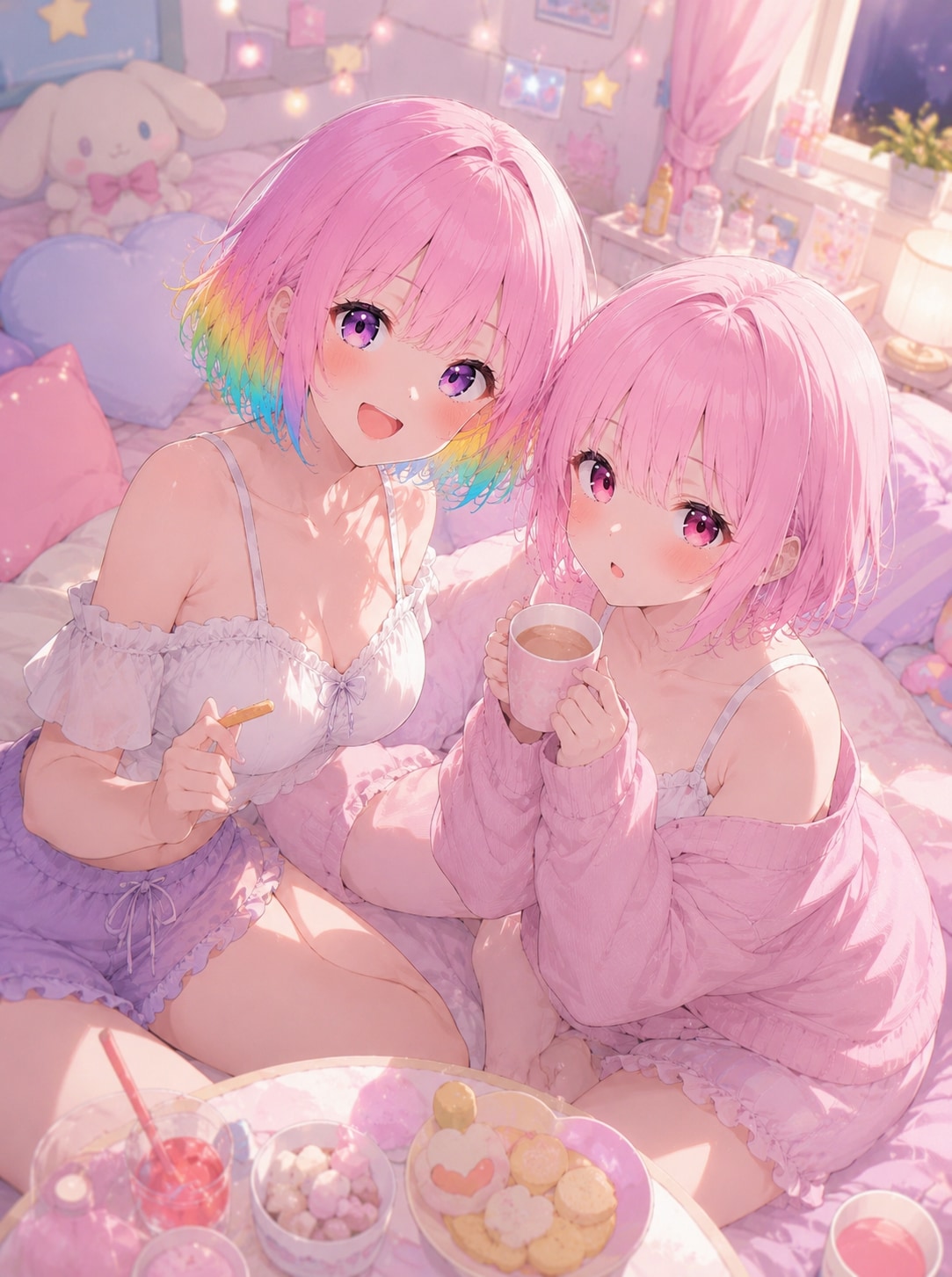 ショキピンとピンクちゃんの夜更かし会議