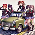 ラブライブキャラとトラバント軍用車 3枚目