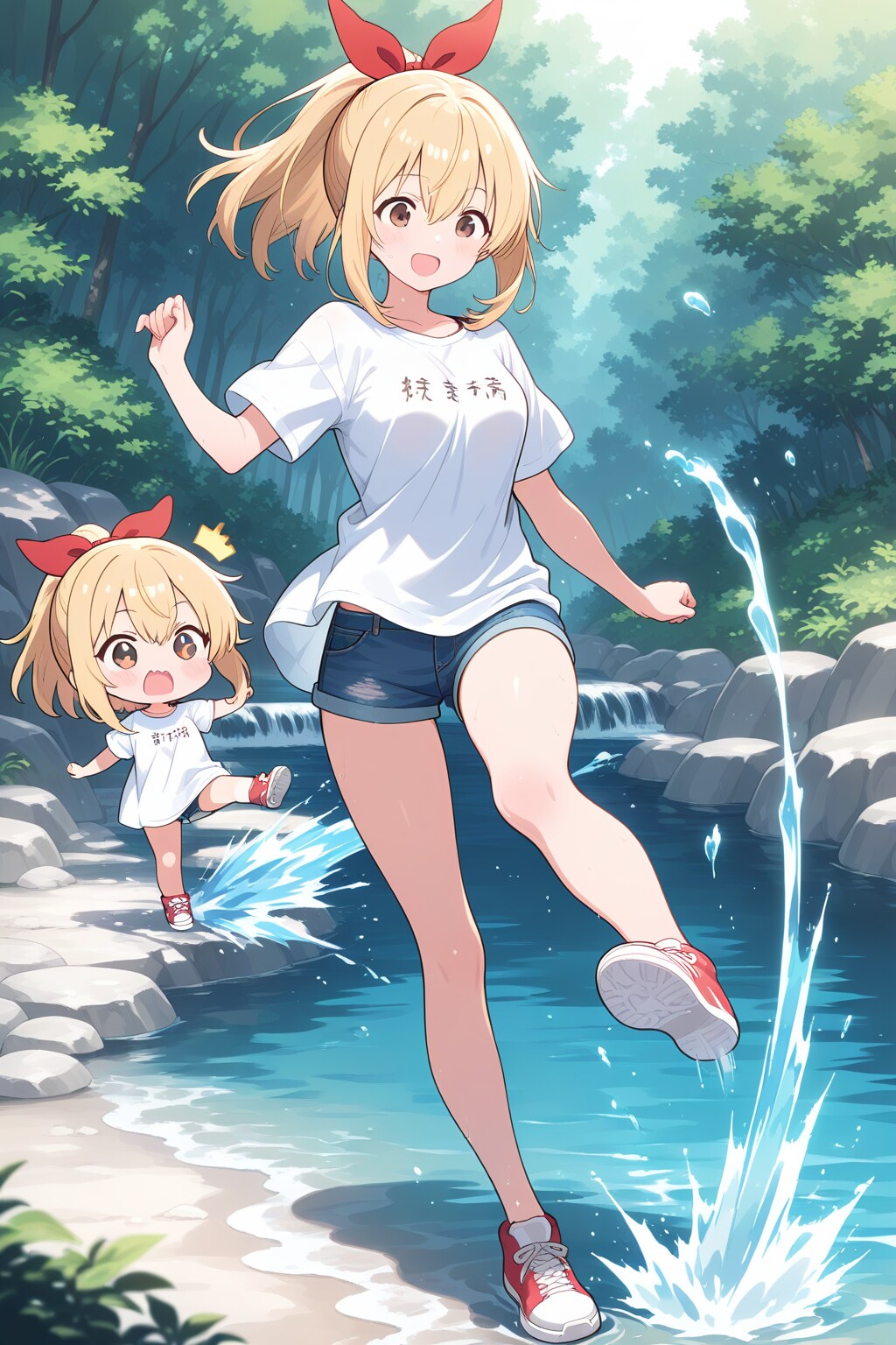 また温泉を掘り当てたちっこいの | の人気AIイラスト・グラビア
