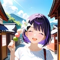 旅行先で食べ歩きをするひまり 7枚目