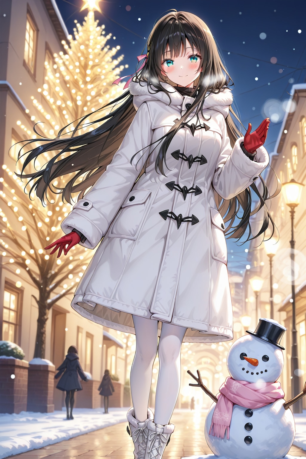 白コートの少女