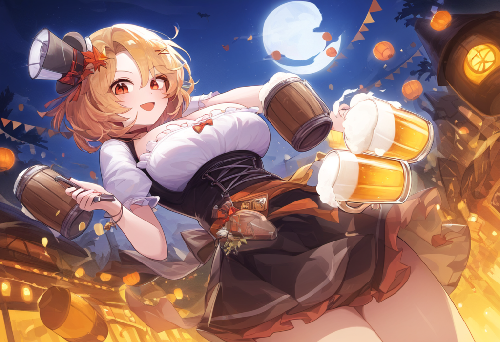 ディアンドルさん達とビール飲み放題の秋祭り