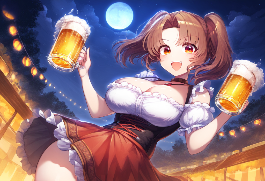 ディアンドルさん達とビール飲み放題の秋祭り