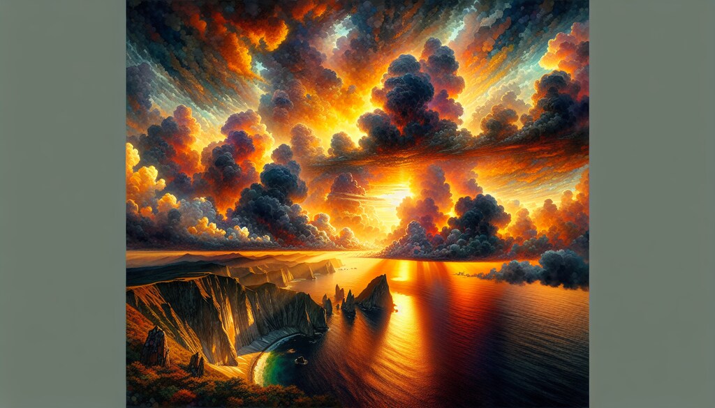 岬から見る朝焼け