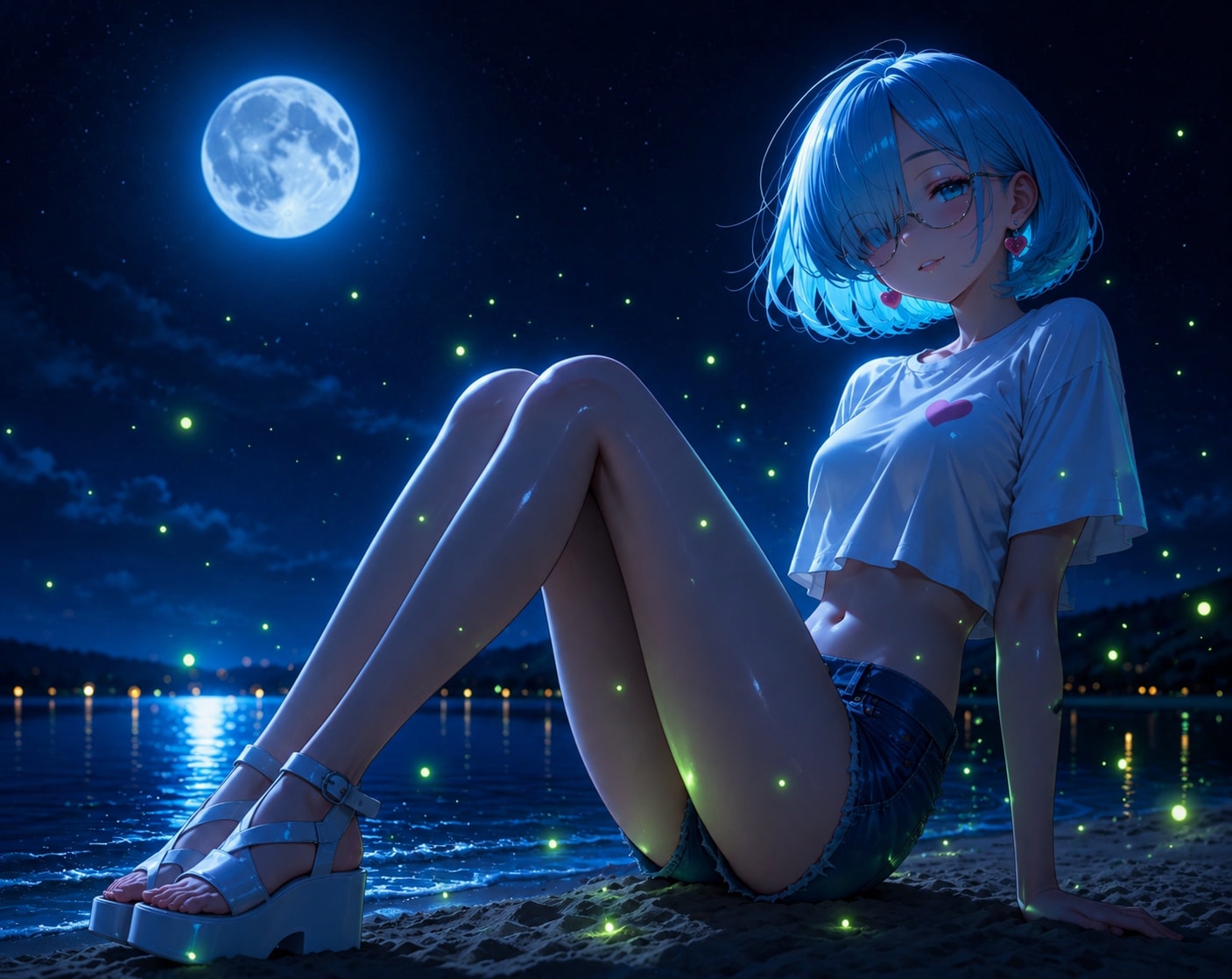 蛍と月2