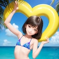 かわいい水著?ビキニの女の子 2枚目