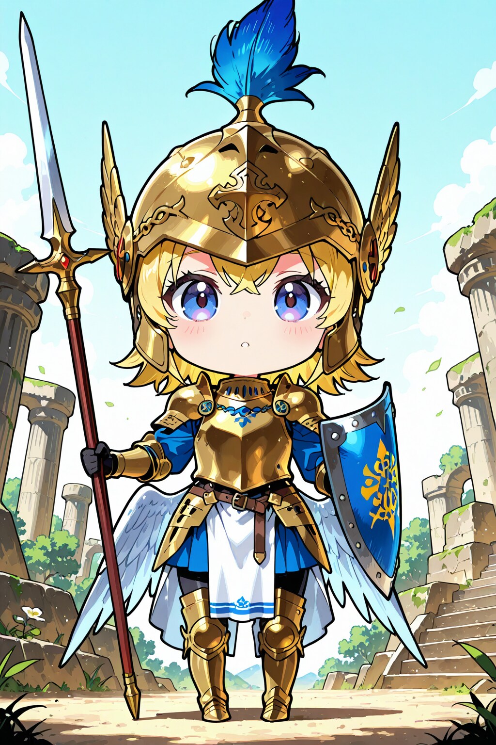 ちびキャラＫｎｉｇｈｔ（槍＋カイトシールド） | の人気AIイラスト・グラビア