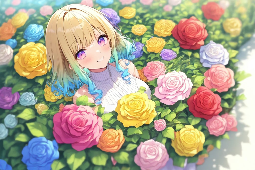 薔薇に埋もれて