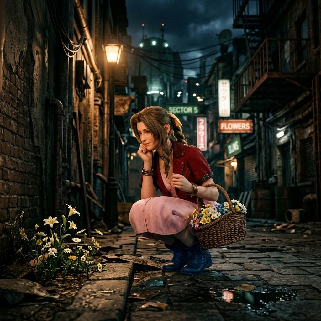 スラムの花売り