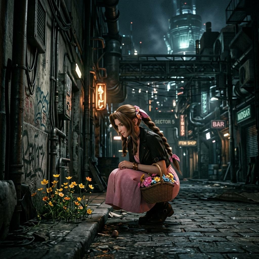 スラムの花売り