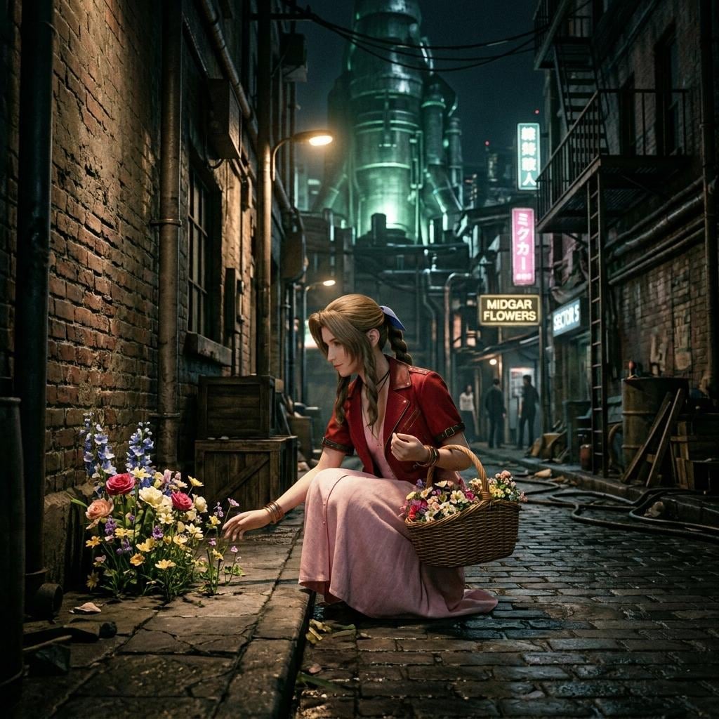 スラムの花売り