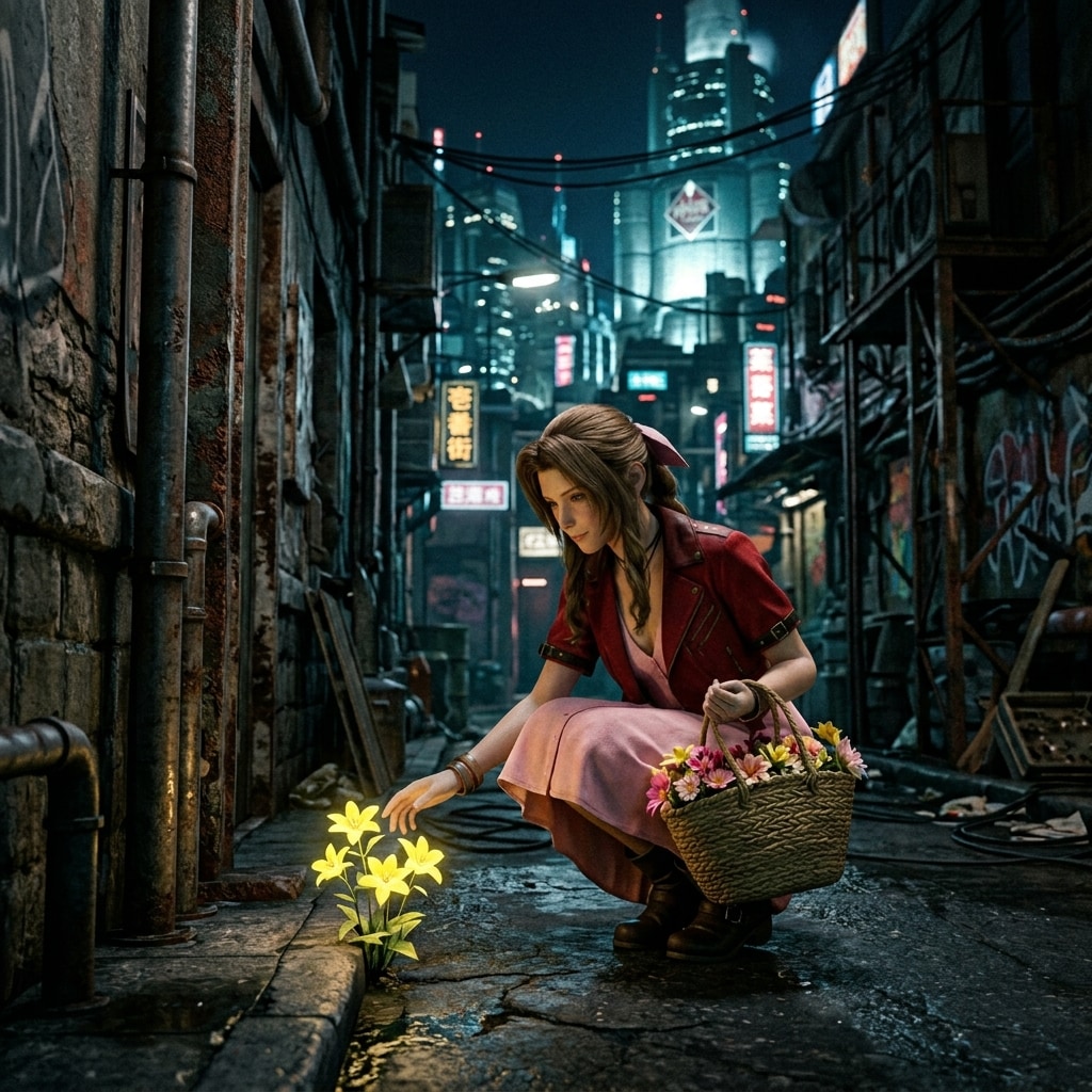 スラムの花売り