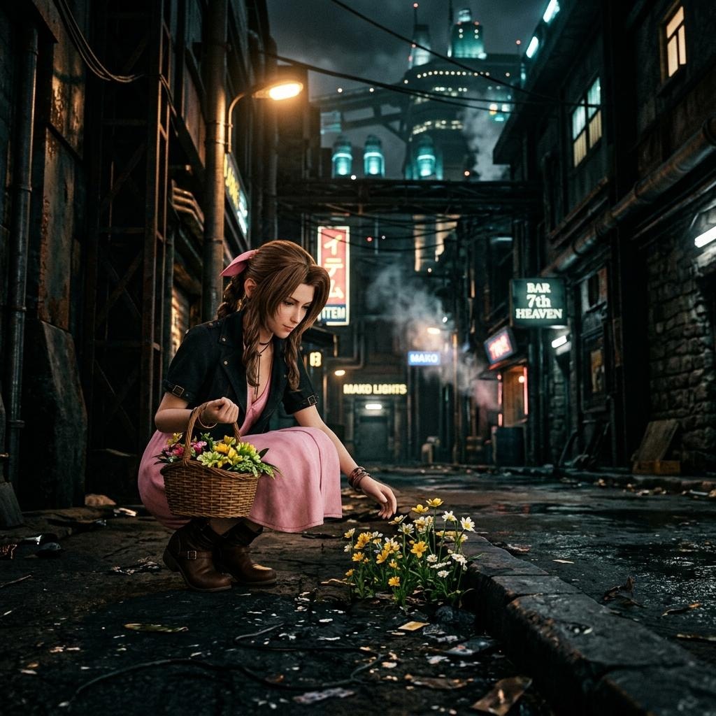 スラムの花売り