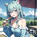 猫耳図書館のししょちゃん生誕1周年🎉🎊ししょちゃんと青空バーベキュー🍖🔥🍴 2枚目