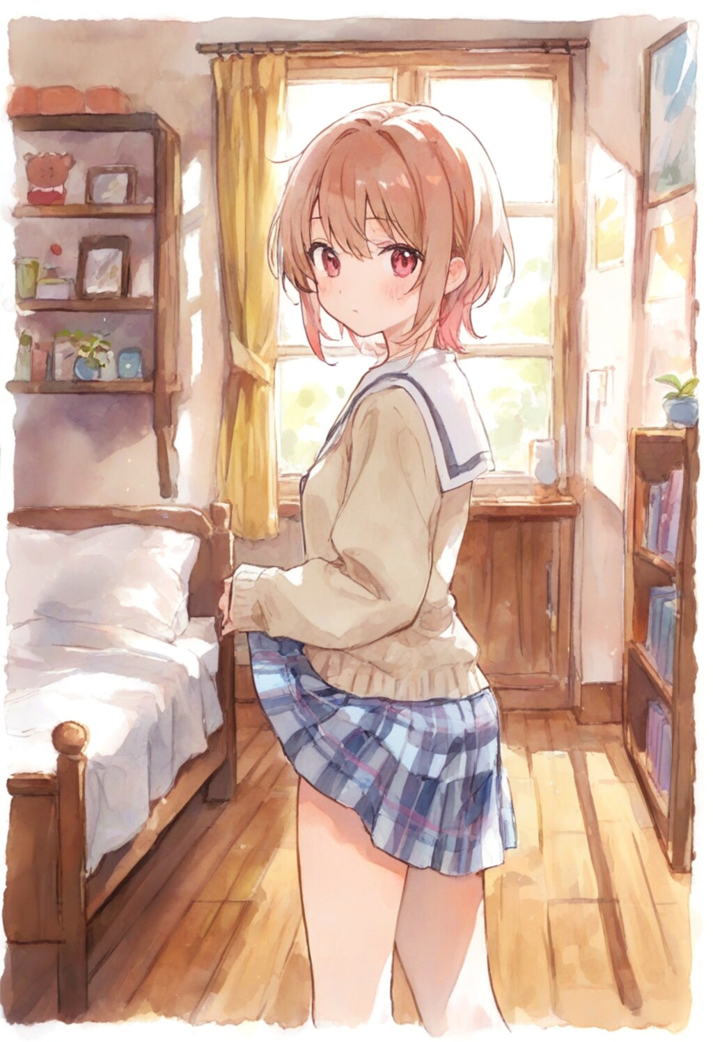 少女の部屋(水彩タッチ)(111)