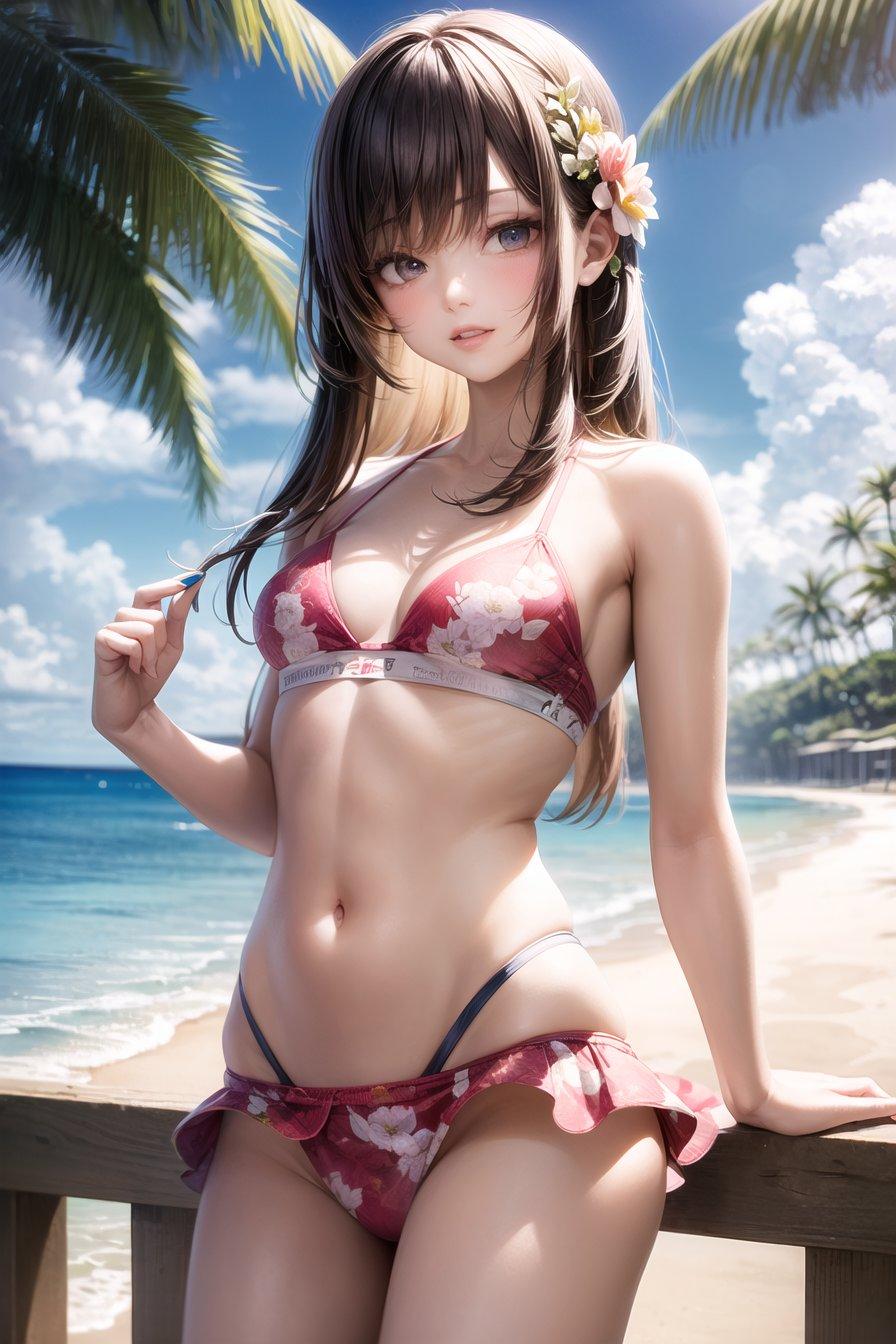 花柄ビキニ