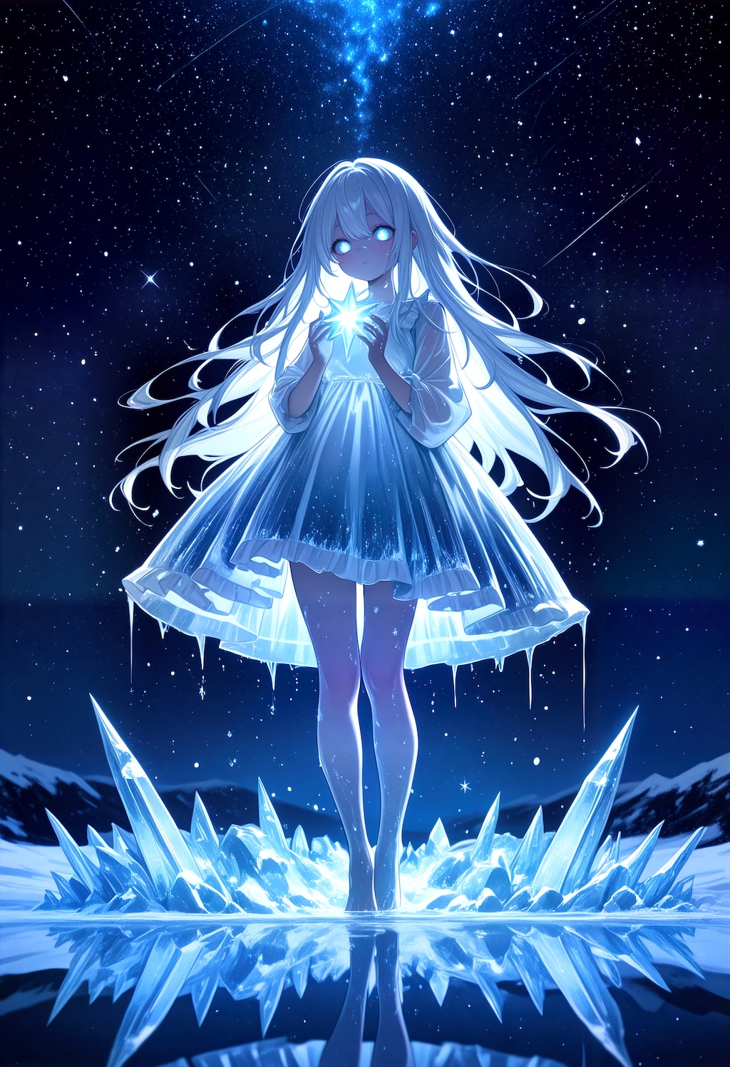 水霜に濡れた星