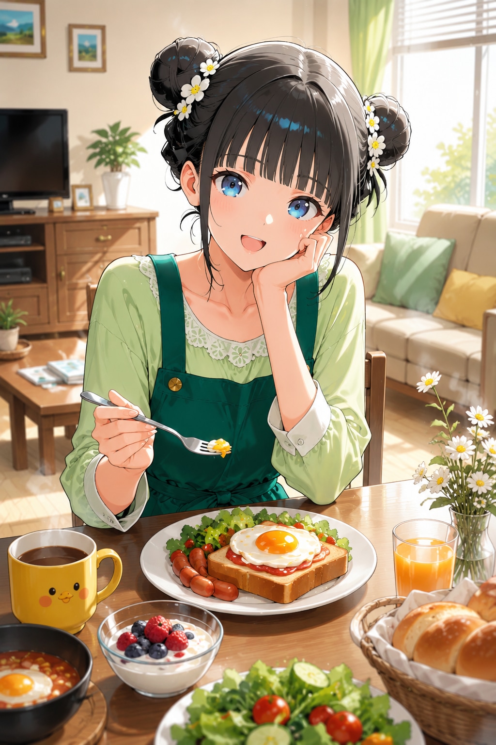 おだんごちゃん🍡✨と朝ごはん🍚✨　8/3