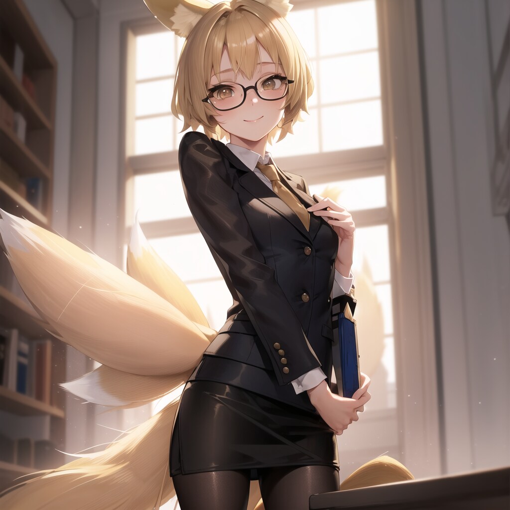 狐っ娘にOLスーツを2
