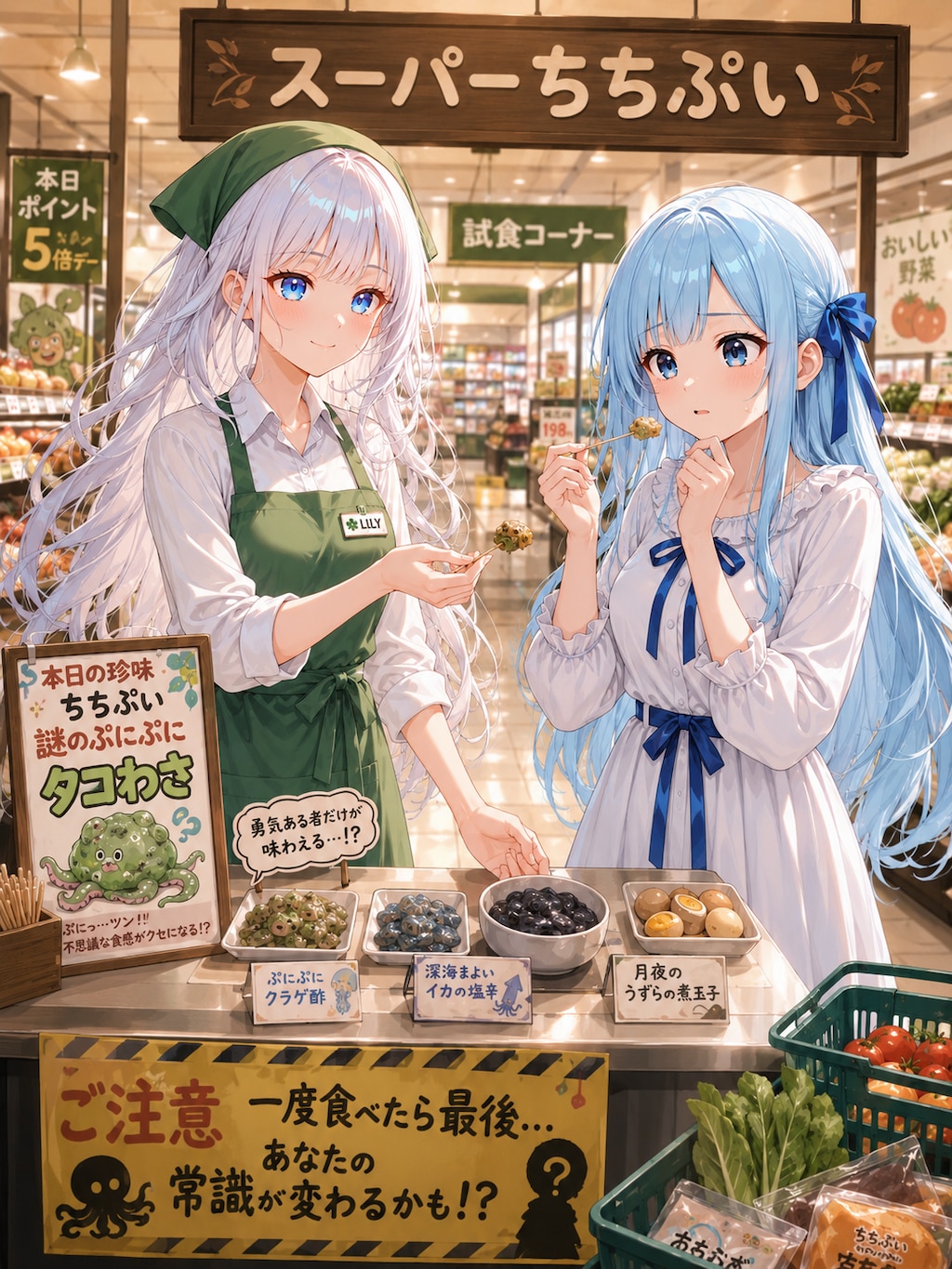 謎の試食品を渡されて戸惑う優葵ちゃん