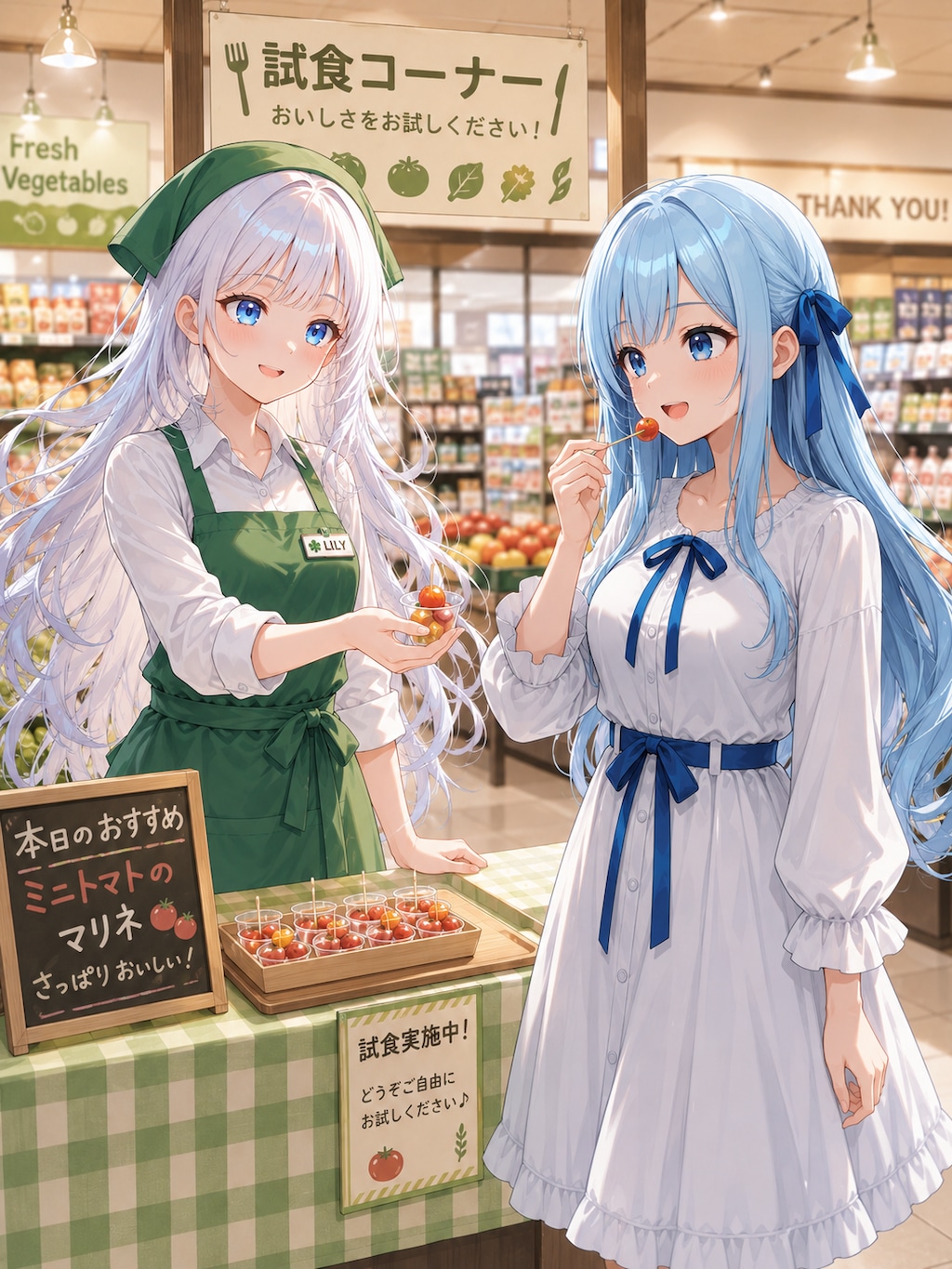 謎の試食品を渡されて戸惑う優葵ちゃん