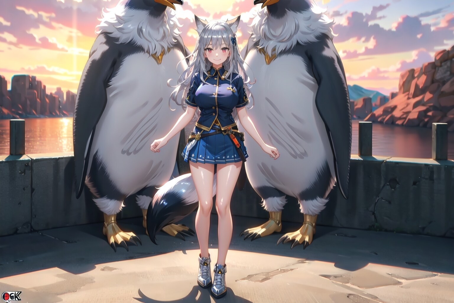 夕陽のペンギン