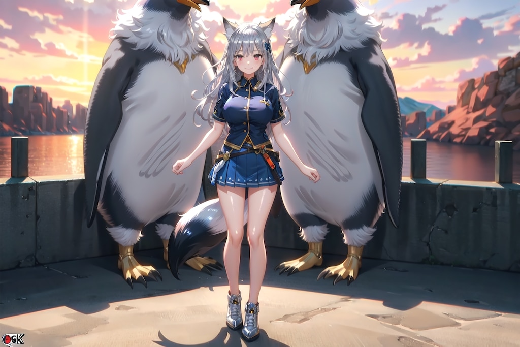夕陽のペンギン