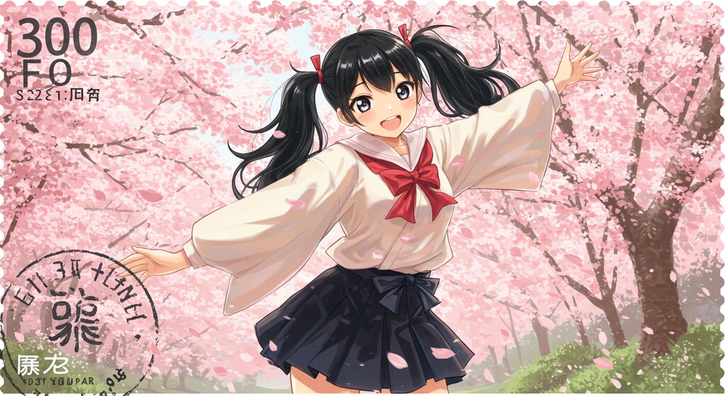 切手少女(ImageFX)