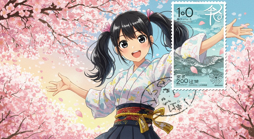 切手少女(ImageFX)