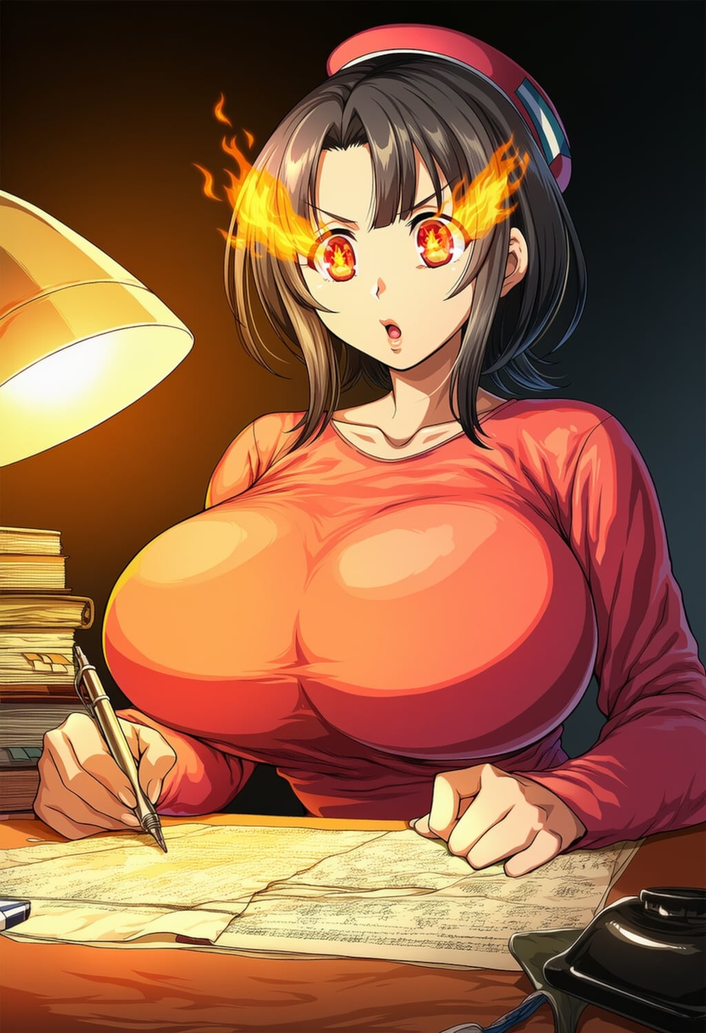 働く漫画家画家軍人等コスプレベレー帽人妻