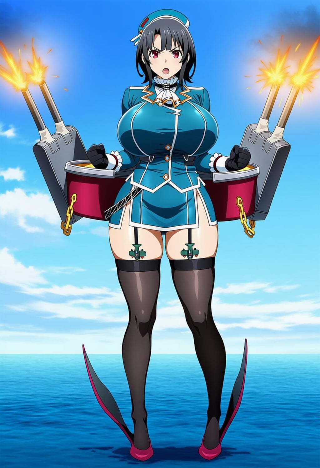 働く漫画家画家軍人等コスプレベレー帽人妻