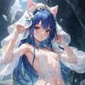 洞窟の中のケモ耳少女 2枚目