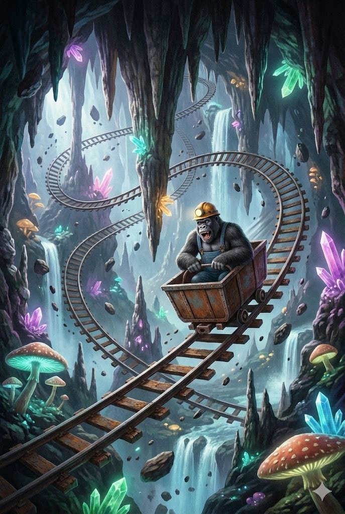 ゴリラがトロッコに乗ってる奴 | の人気AIイラスト・グラビア