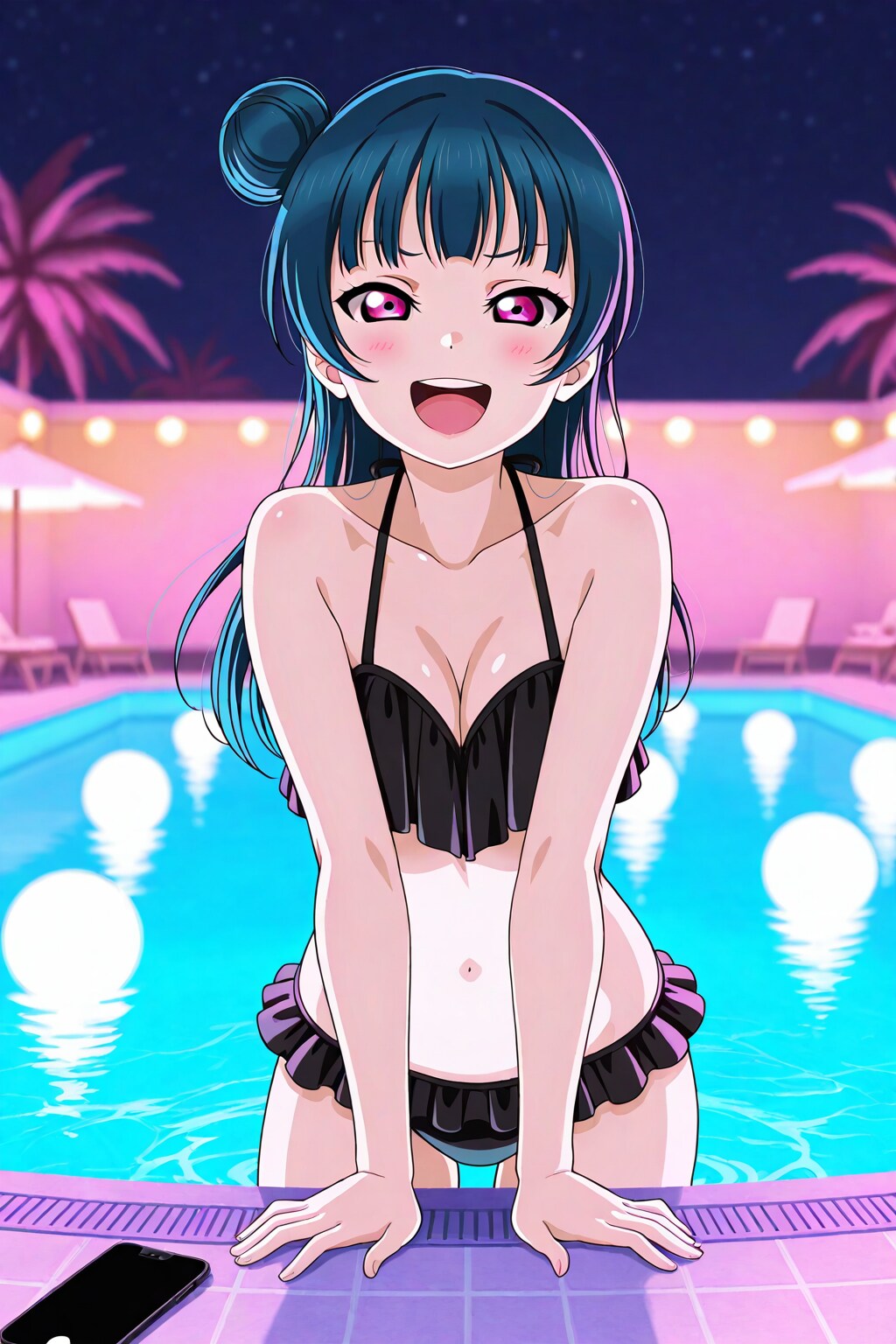 ナイトプールでハイな善子ちゃん👙🌃❤️