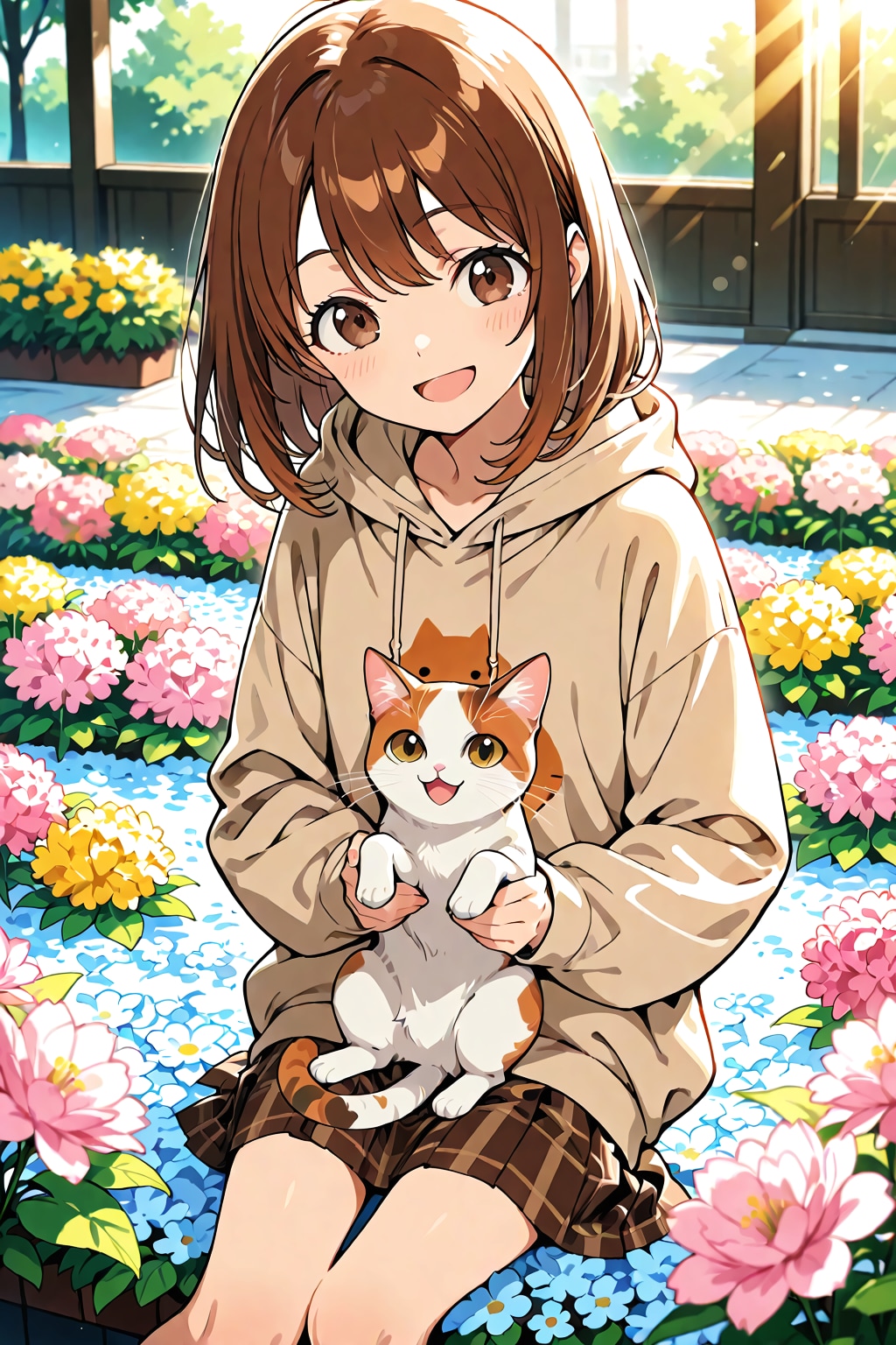 猫パーカーと元気な相棒